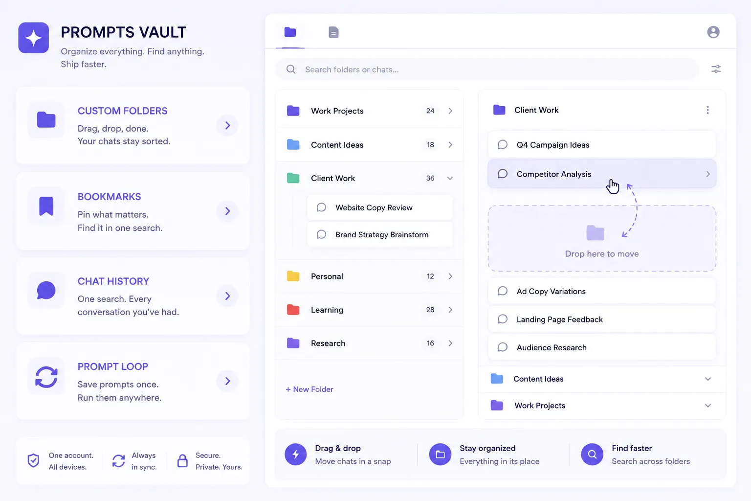 PromptsVault desktop preview