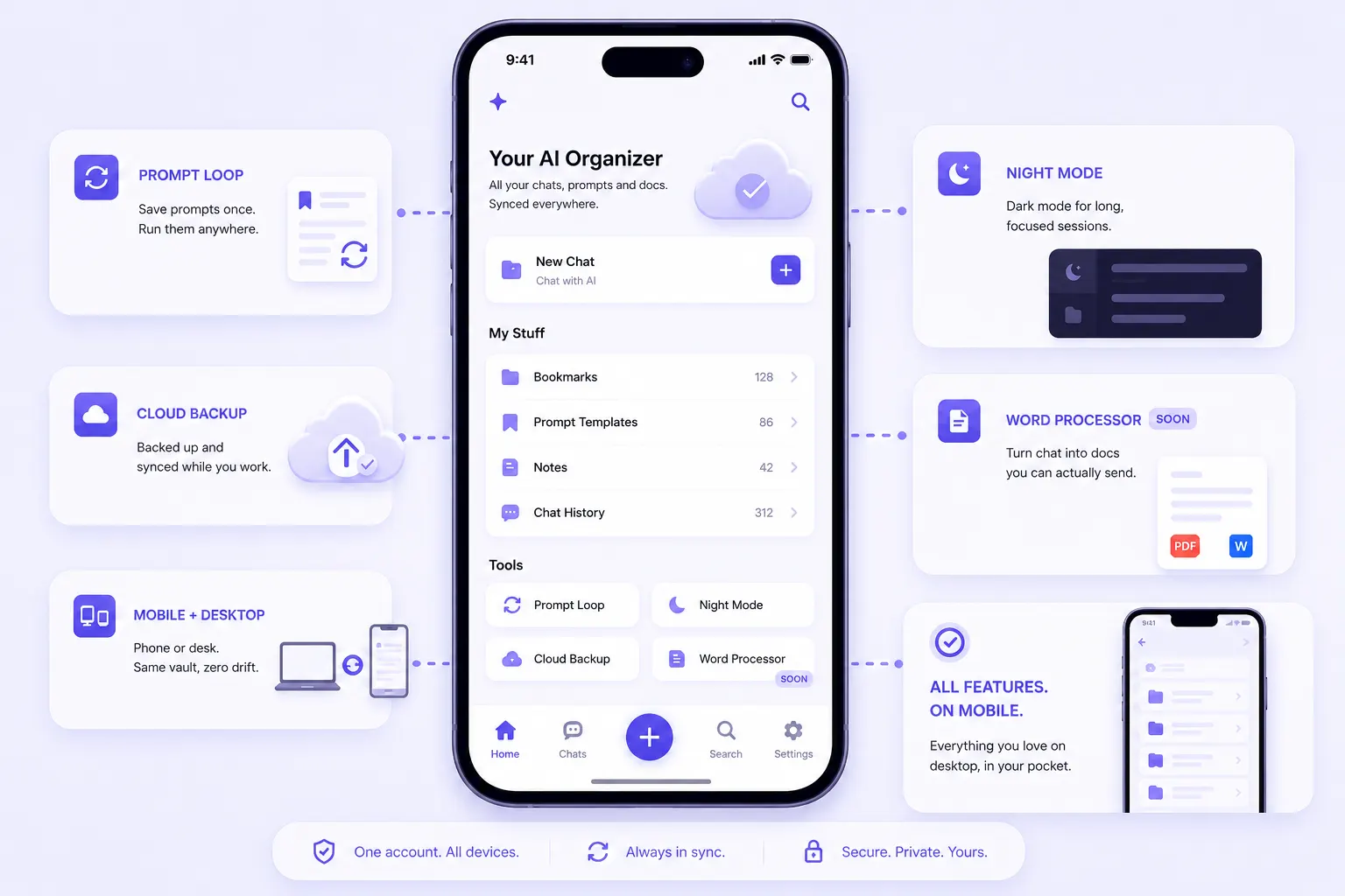PromptsVault mobile app placeholder preview